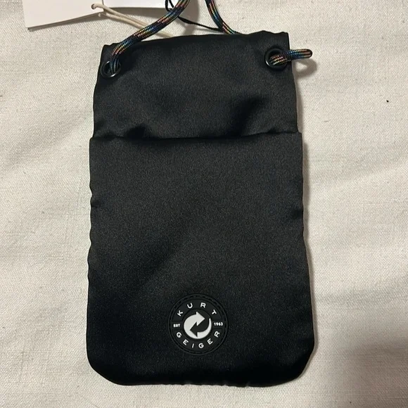 NWT Kurt Geiger London Women’s Recycled Phone Holder Crossbody Bag in Black - Picture 5 of 7